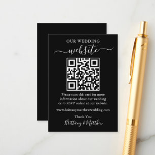 ミニマルシンプルス結婚のWebサイトブラックQR エンクロージャーカード