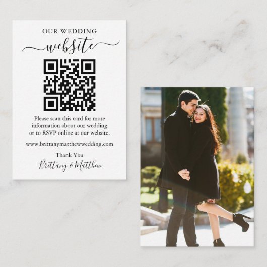 ミニマルシンプルス結婚のWebサイトQR写真 エンクロージャーカード (正面/裏面)