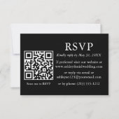 ミニマルシンプルス結婚ブラックQR RSVP カード (正面)