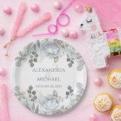 ミニマルシンプルス結婚書道テンプレートパップ ペーパープレート (パーティー)