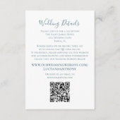 ミニマルシンプルス結婚詳細QRコードブルー エンクロージャーカード (正面)