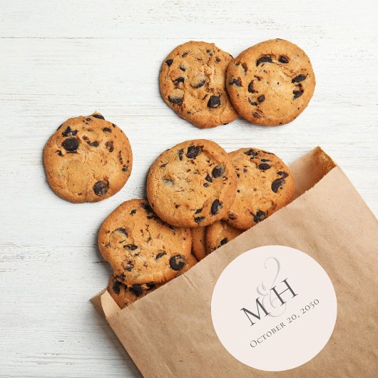 ミニマルシンプルス結婚・モノグラム赤面カラー ラウンドシール