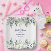 ミニマルシンプルス離れのブライダルシャワー ペーパープレート (パーティー)