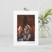 ミニマルシンプルタイプライターのクリスマスフォト シーズンカード (スタンド正面)