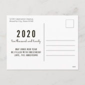 ミニマルシンプルタイポグラフィハッピーニューイヤー写真 シーズンポストカード (裏面)