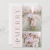 ミニマルシンプルタイポグラフィ素朴2-Photo Holi シーズンカード (正面)