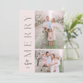 ミニマルシンプルタイポグラフィ素朴2-Photo Holi シーズンカード (スタンド正面)