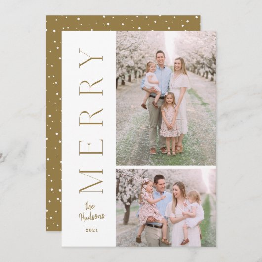 ミニマルシンプルタイポグラフィ2 – フォトホリデーカー シーズンカード (正面/裏面)