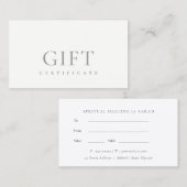 ミニマルシンプルダスキーグリーンアイボリーギフト券 名刺 (正面/裏面)