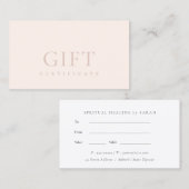 ミニマルシンプルダスキーピンク赤面ギフト券 名刺 (正面/裏面)