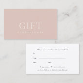 ミニマルシンプルダスキーピンク赤面ギフト券 名刺 (正面/裏面)