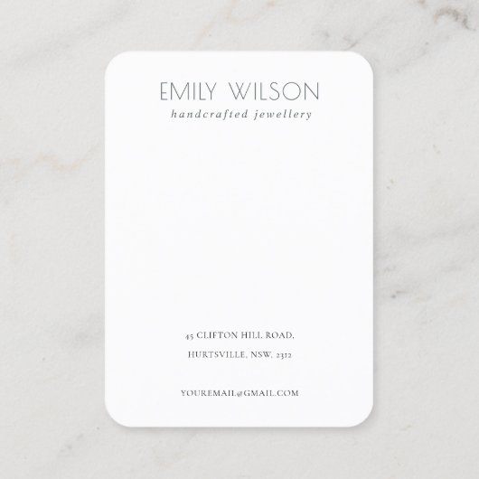 ミニマルシンプルダスキーミュート緑のイヤリングディスプレイ 名刺 (裏面)