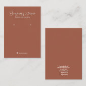 ミニマルシンプルテラコッタイヤリングモダンディスプレイ 名刺 (正面/裏面)