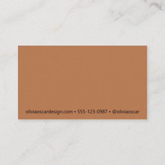 ミニマルシンプルテラコッタブラッククリーン宇宙モダン 名刺 (裏面)