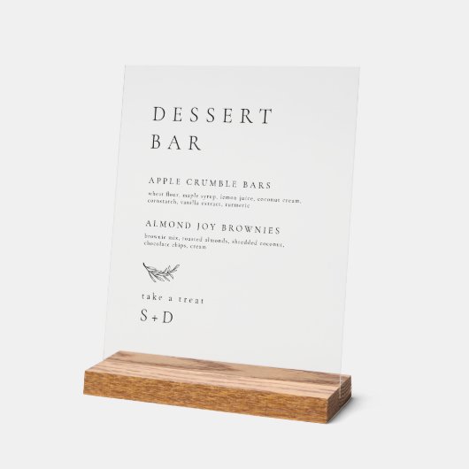ミニマルシンプルデザート結婚の看板 アクリルサイン (傾斜)