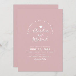 ミニマルシンプルハート結婚の 招待状