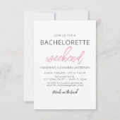 ミニマルシンプルバチェロレッテ週末パーティー 招待状 (正面)