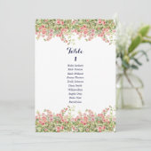 ミニマルシンプルバラつる植物座席表カード 招待状 (スタンド正面)