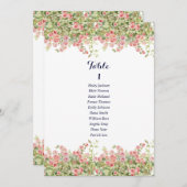 ミニマルシンプルバラつる植物座席表カード 招待状 (正面/裏面)