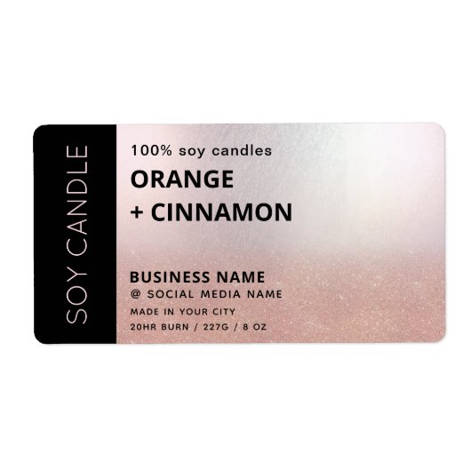 ミニマルシンプルバラ金ゴールドソイろうそく ラベル (正面)