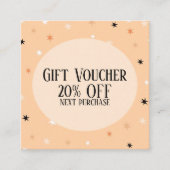 ミニマルシンプルパステルオレンジブラックスターパターン 割引カード (正面)