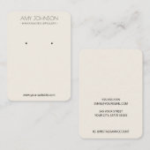 ミニマルシンプルパステルクリームイヤリングディスプレイカード 名刺 (正面/裏面)