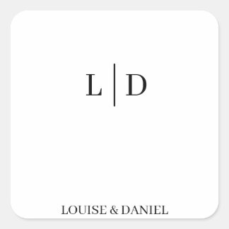 ミニマルシンプルパーソナライズされた結婚の スクエアシール