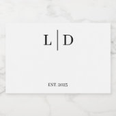 ミニマルシンプルパーソナライズされた結婚の リキュールボトルラベル (シングルラベル)