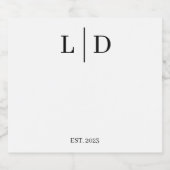 ミニマルシンプルパーソナライズされた結婚の リキュールボトルラベル (シングルラベル)