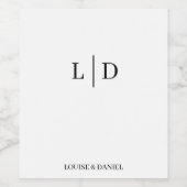 ミニマルシンプルパーソナライズされた結婚の ワインラベル (シングルラベル)