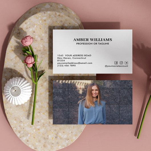 ミニマルシンプルフォトソーシャルメディアのアイコン 名刺