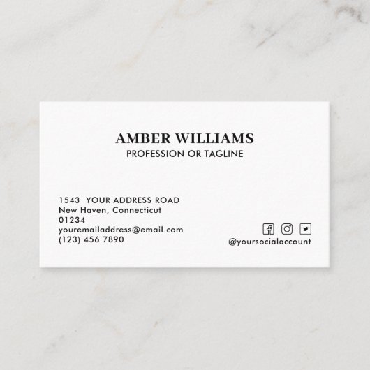 ミニマルシンプルフォトソーシャルメディアのアイコン 名刺 (正面)