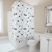 ミニマルシンプルフラワーラインアート シャワーカーテン (インサイチュ)