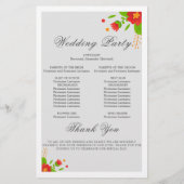 ミニマルシンプルフローラ結婚式 プログラムカード (裏面)