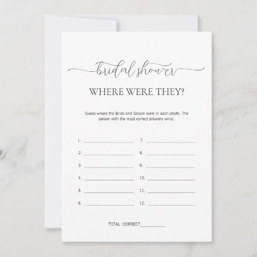 ミニマルシンプルブライダルシャワー 招待状 (正面)