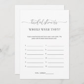 ミニマルシンプルブライダルシャワー 招待状 (正面/裏面)