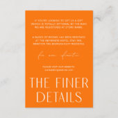 ミニマルシンプルブライトオレンジ結婚の詳細 エンクロージャーカード (正面)