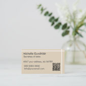 ミニマルシンプルブラックグレーベージュ 名刺 (スタンド正面)