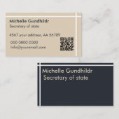 ミニマルシンプルブラックグレーベージュ 名刺 (正面/裏面)