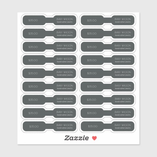 ミニマルシンプルブラックダークリングや輪ジュエリー価格ラベル シール (シート)