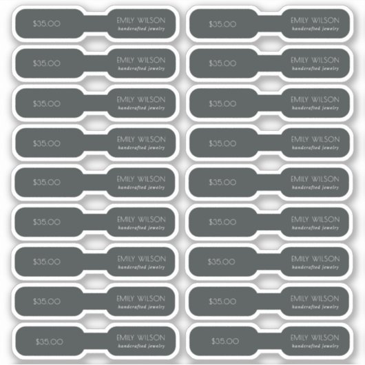 ミニマルシンプルブラックダークリングや輪ジュエリー価格ラベル シール (正面)