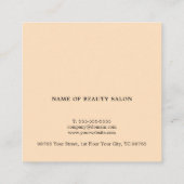 ミニマルシンプルブラックパステルシザー美容師 スクエア名刺 (裏面)