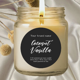 ミニマルシンプルブラック包装用キャンドルラベル ラウンドシール