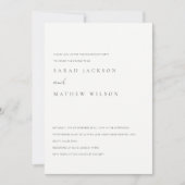 ミニマルシンプルブラック&ホワイトタイポグラフィ婚約 招待状 (正面)