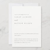ミニマルシンプルブラック&ホワイトタイポグラフィ結婚ズ サンキューカード (正面)