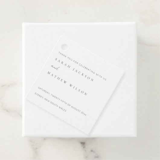 ミニマルシンプルブラック&ホワイトタイポグラフィ結婚ズ フェイバータグ (インサイチュ)