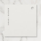 ミニマルシンプルブラック&ホワイトタイポグラフィ結婚ズ フェイバータグ (裏面)