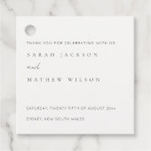 ミニマルシンプルブラック&ホワイトタイポグラフィ結婚ズ フェイバータグ (正面)