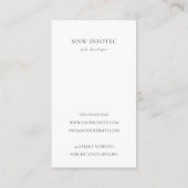 ミニマルシンプルブラック&ホワイトモノグラムイニシャル 名刺 (裏面)