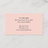 ミニマルシンプルプロフェッショナルタイポグラフィピンク 名刺 (裏面)